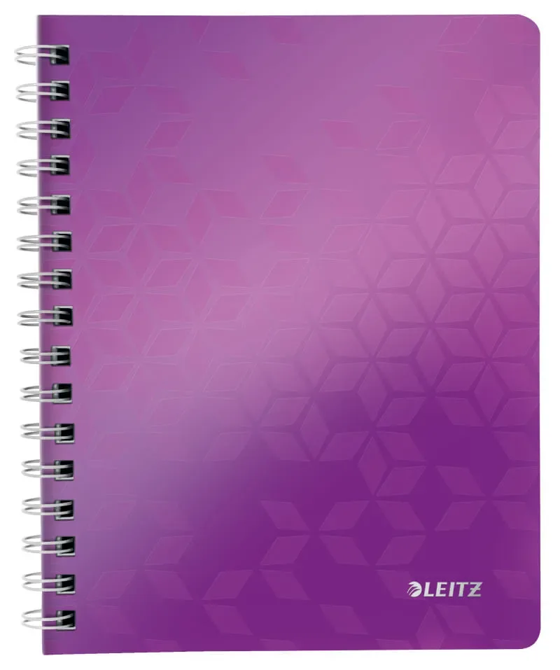 Caiet de Birou Leitz WOW A5 80 Coli Matematica cu Spira Mov