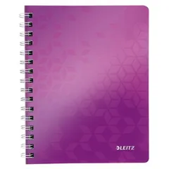 Caiet de Birou Leitz WOW A5 80 File cu Spira Matematica Mov Metalizat