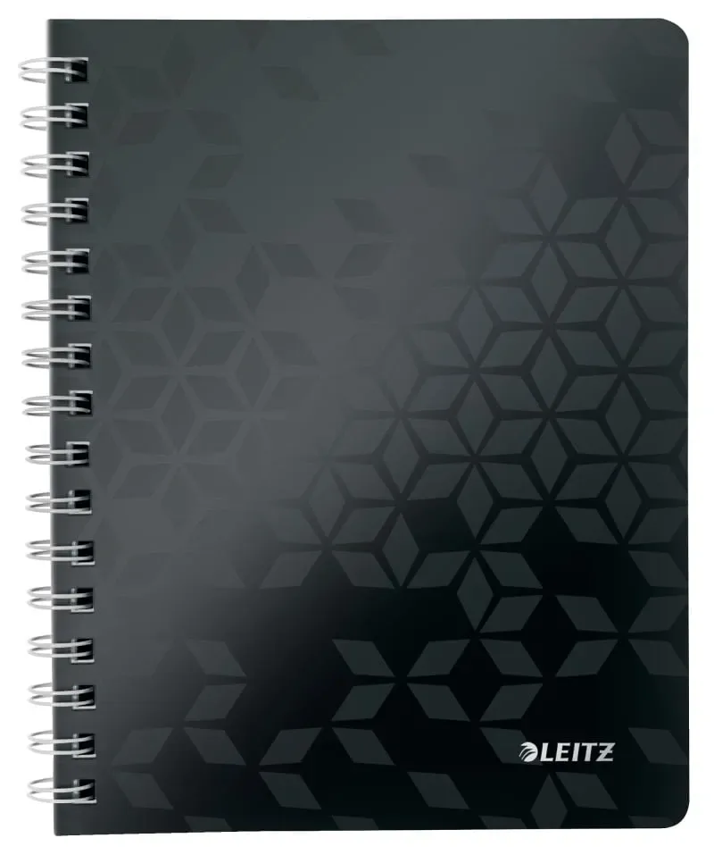 Caiet de Birou Leitz WOW A5 80 File cu Spira Matematica Negru