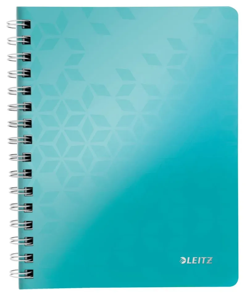 Caiet de Birou Leitz WOW A5 80 File Matematica cu Spira Turcoaz