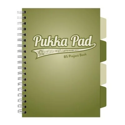 Caiet de Matematica Pukka Pad Project Book B5 200 File Kaki