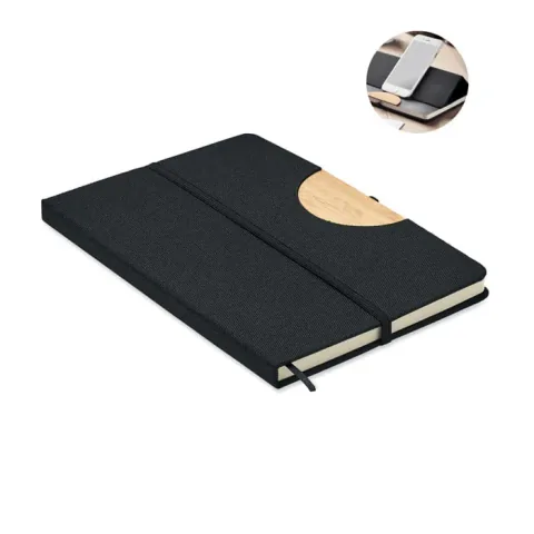 Caiet de Notite Midocean A5 RPET 160 Pagini Coperta Tare Cu Suport Smartphone