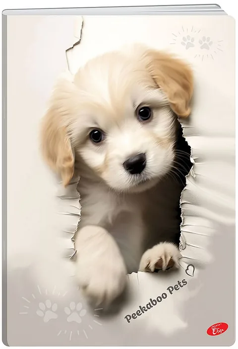 Caiet Elisa Peekaboo Pets A4 62 Coli Rânduri Late Sortiment