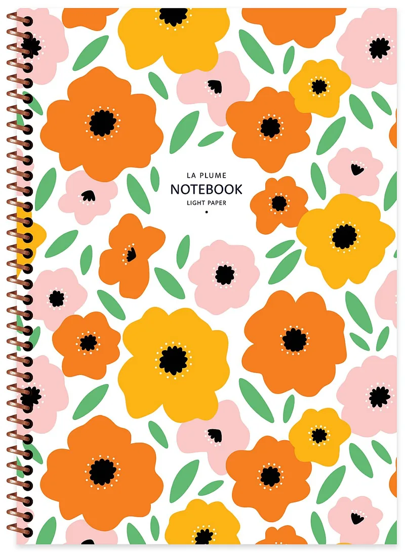 Caiet Keskin Color Plume Flowers A4 80 Coli Linii Largi cu Spirală Sortiment