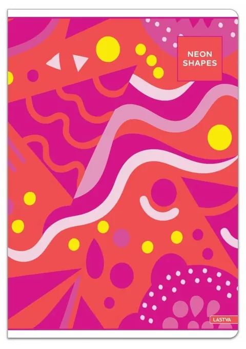 Caiet Lastva Neon Shapes A4 52 Foi Rânduri Largi Sortiment