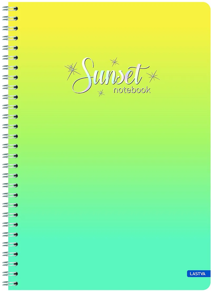 Caiet Lastva Sunset A4 60 Coli Cu Spirală Rânduri Late Sortiment