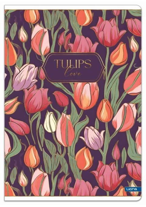 Caiet Lastva Tulips A4 52 File Linii Largi Sortiment
