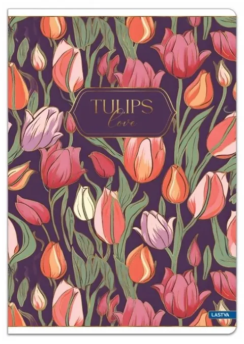 Caiet Lastva Tulips A5 52 Foi Linii Largi Sortiment