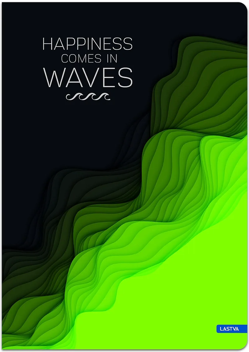 Caiet Lastva Waves A4 96 Coli Rânduri Late Sortiment