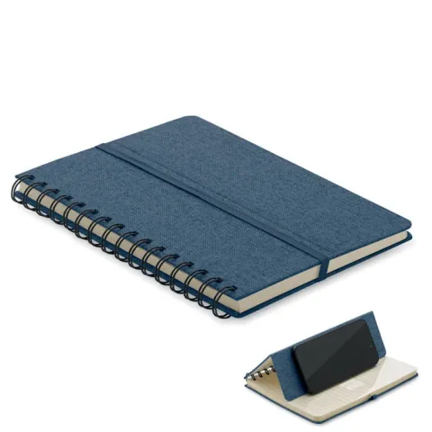 Caiet Midocean A5 80 Coli Liniat cu Suport Smartphone Coperta Tare