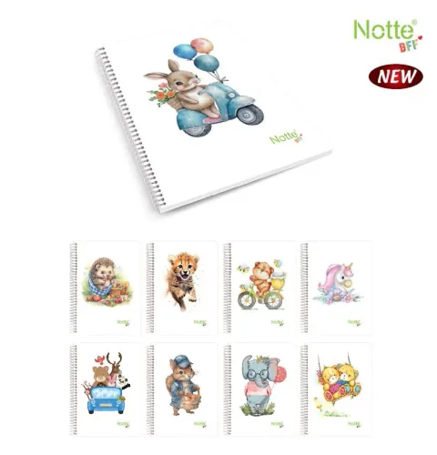 Caiet Notte BFF A4 100 File cu Spira Dictando Diverse Modele