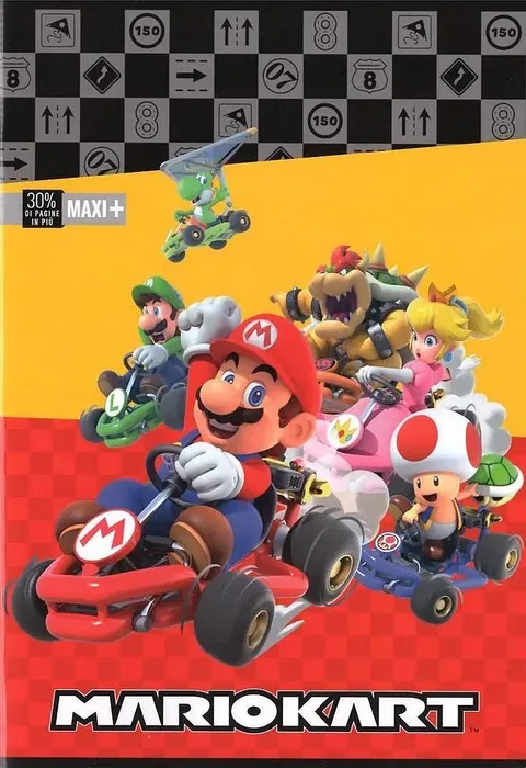 Caiet Panini Super Mario Mariocart Red A4 40 Coli Randuri Largi