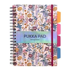 Caiet Pukka Pad Bloom 200 File B5 Dictando cu Spira si Separatoare Multicolor