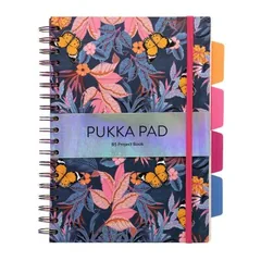 Caiet Pukka Pad Bloom B5 200 File Dictando cu Spira si Separatoare Multicolor