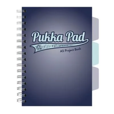 Caiet Pukka Pad Project Book A5 200 File cu Spira Matematica Albastru