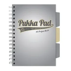 Caiet Pukka Pad Project Book A5 200 File Matematica cu Spira si Separatoare Gri