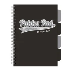 Caiet Pukka Pad Project Book B5 200 File Matematica cu Separatoare Negru