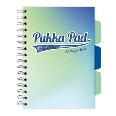 Caiet Pukka Project Book A5 200 File cu Spira si Separatoare Matematica Azur