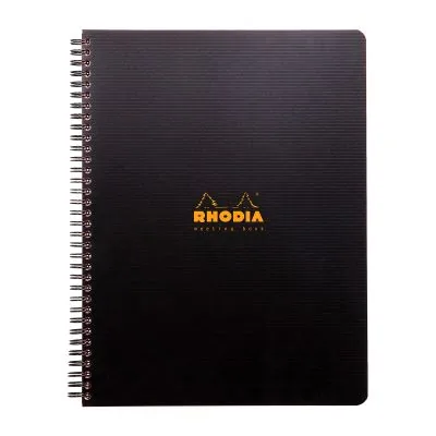 Caiet RTC Rhodiactive MeetingBook A4 80 File cu Spira Negru