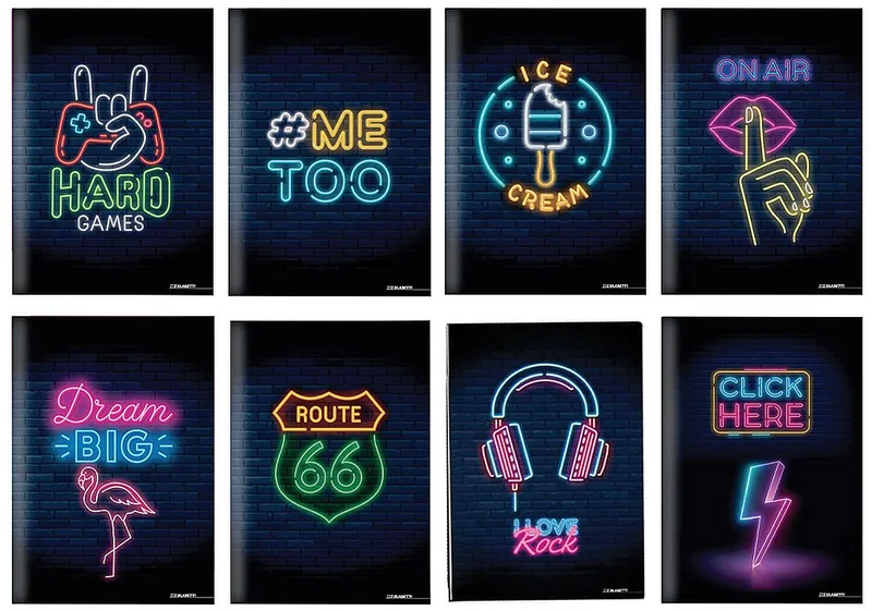 Caiet Școlar Blasetti Imperdibili Neon A4 38 Foi Rânduri Largi Sortiment