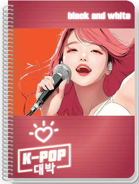 Caiet Spiralat Black&White K-Pop A4 60 Foi Sortiment