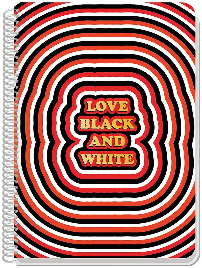 Caiet Spiralat Black&White Love B&W A5 80 Coli Linii Largi Sortiment