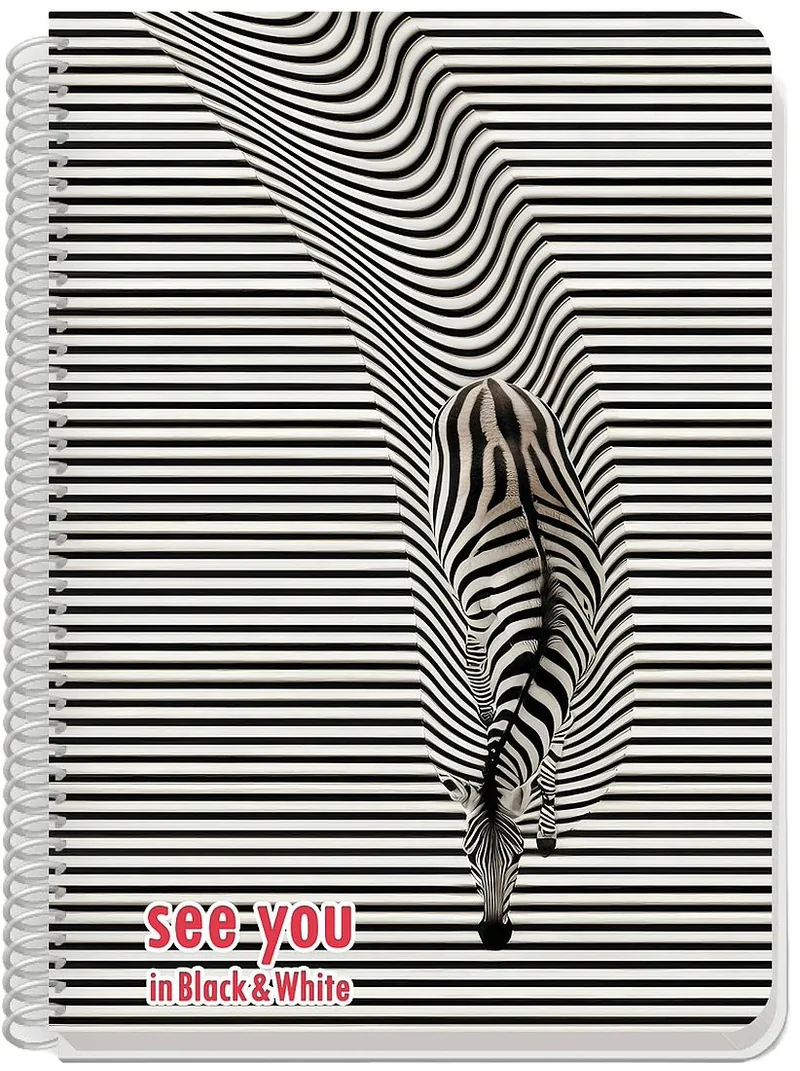 Caiet Spiralat Black&White See You A4 60 Coli Linii Largi Sortiment