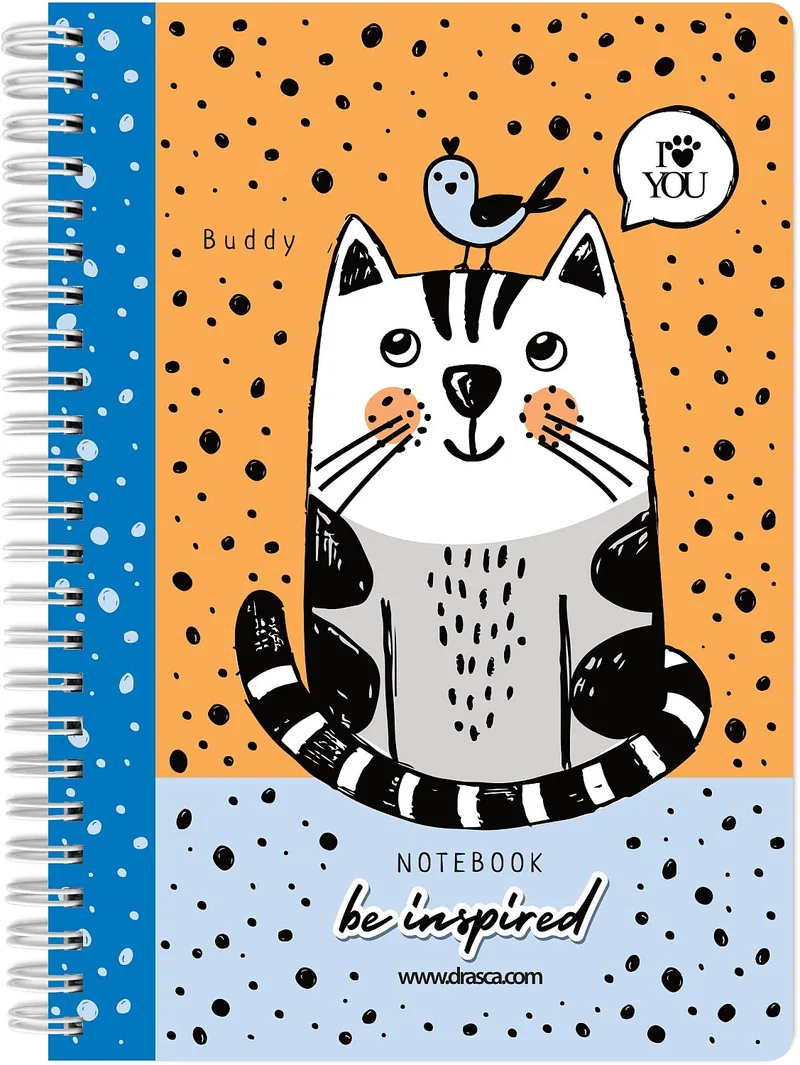 Caiet Spiralat Drasca Be Inspired Buddy A5 80 Coli Linii Largi