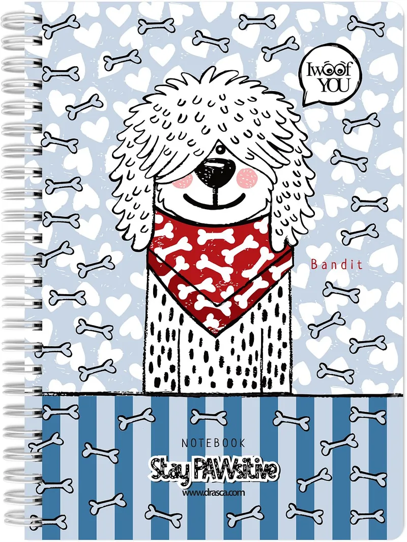 Caiet Spiralat Drasca Stay PAWsitive Bandit A5 80 Coli