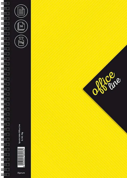 Caiet Spiralat Ilijanum Office Line A4 50 Foi Rânduri Largi Sortiment