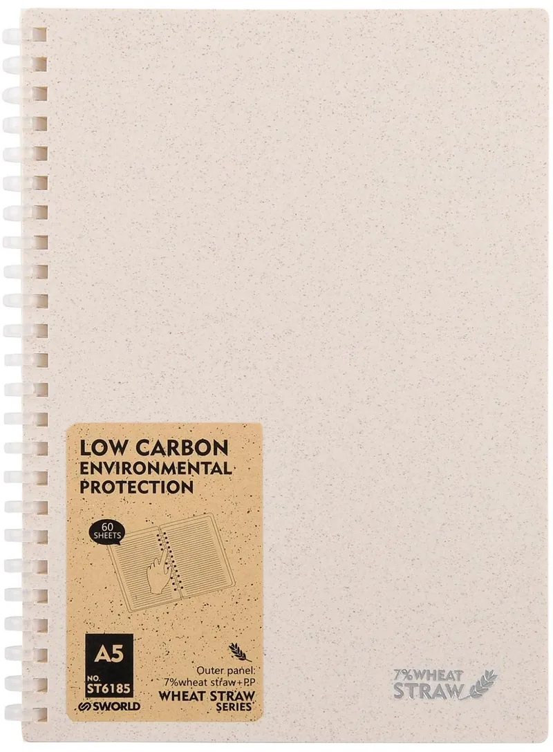 Caiet Sworld Wheat Straw A5 60 Foi cu Spirala Alb