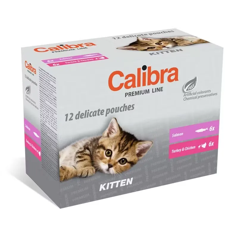 Hrana Umeda Pisoi Calibra Cat Pouch Premium Kitten 12x100g Somon si Curcan/Pui