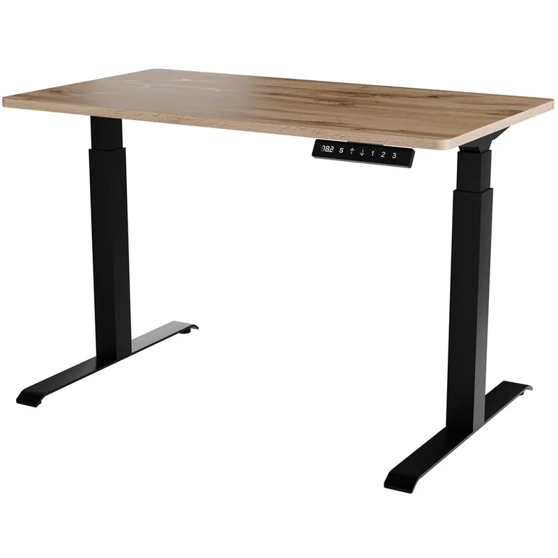 Cama MEBLE MOON Birou Gaming Reglaj Electric 121x67x72-120cm Negru/Tan