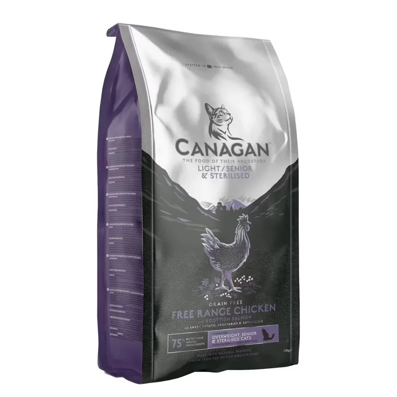 Hrana Uscata pentru Pisici Canagan Cat Grain Free Pui Light Senior Sterilised 4kg