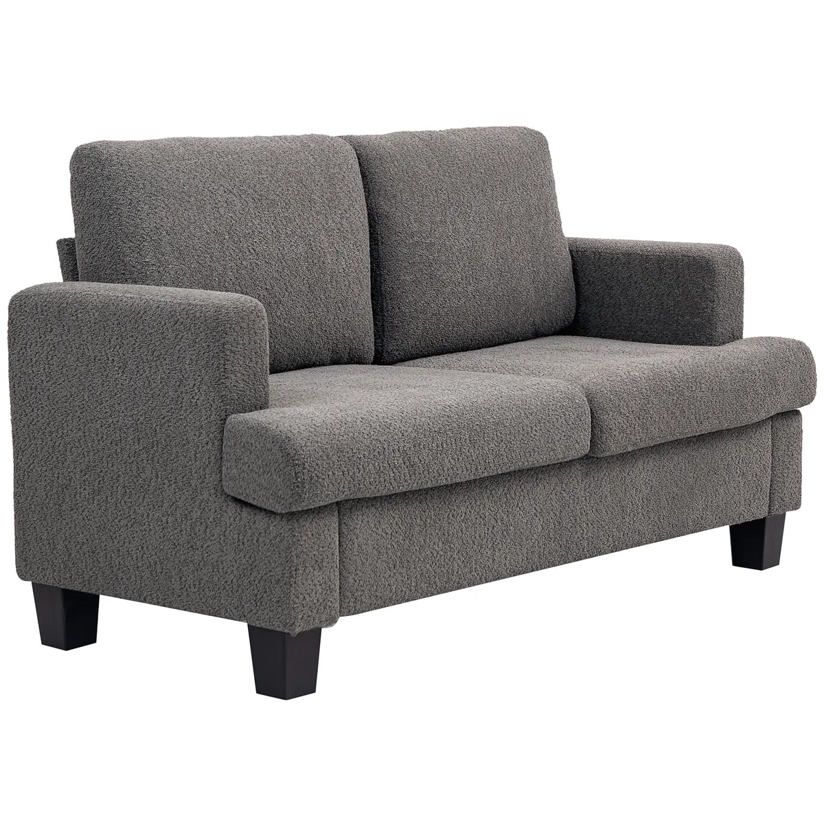 Canapea 2 Locuri Homcom 120cm Țesătură Chenille Gri Închis