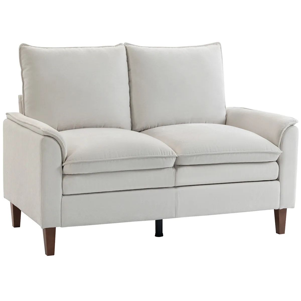 Canapea 2 Locuri Homcom Chenille Alb Crem 146cm