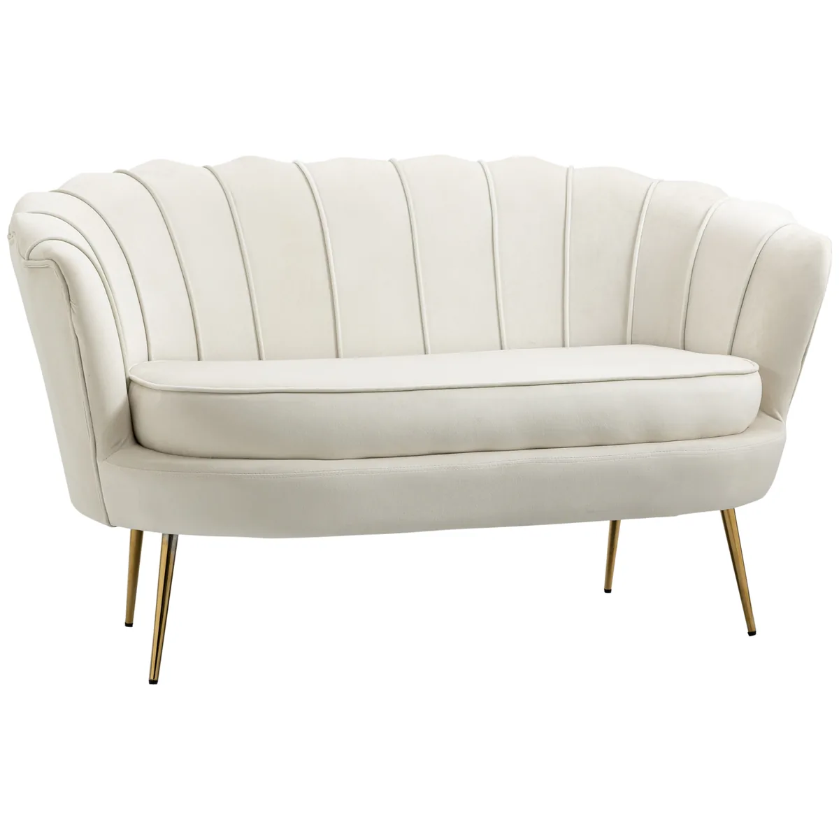 Canapea 2 Locuri Homcom Crem Vintage Industrial Chic