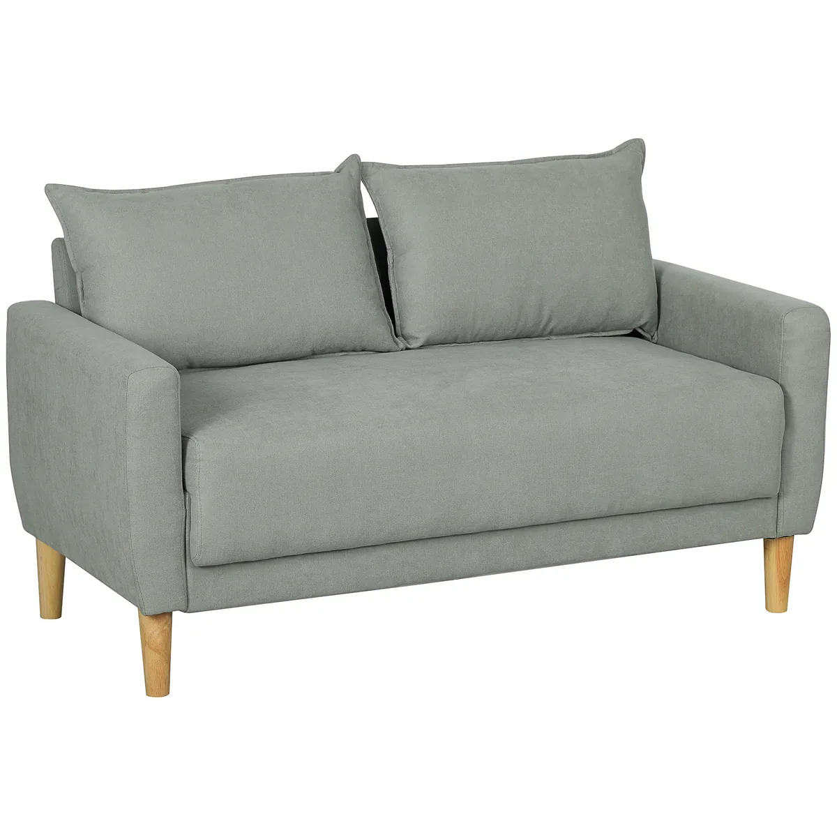Canapea 2 Locuri Homcom cu Depozitare 140x72x82cm Gri