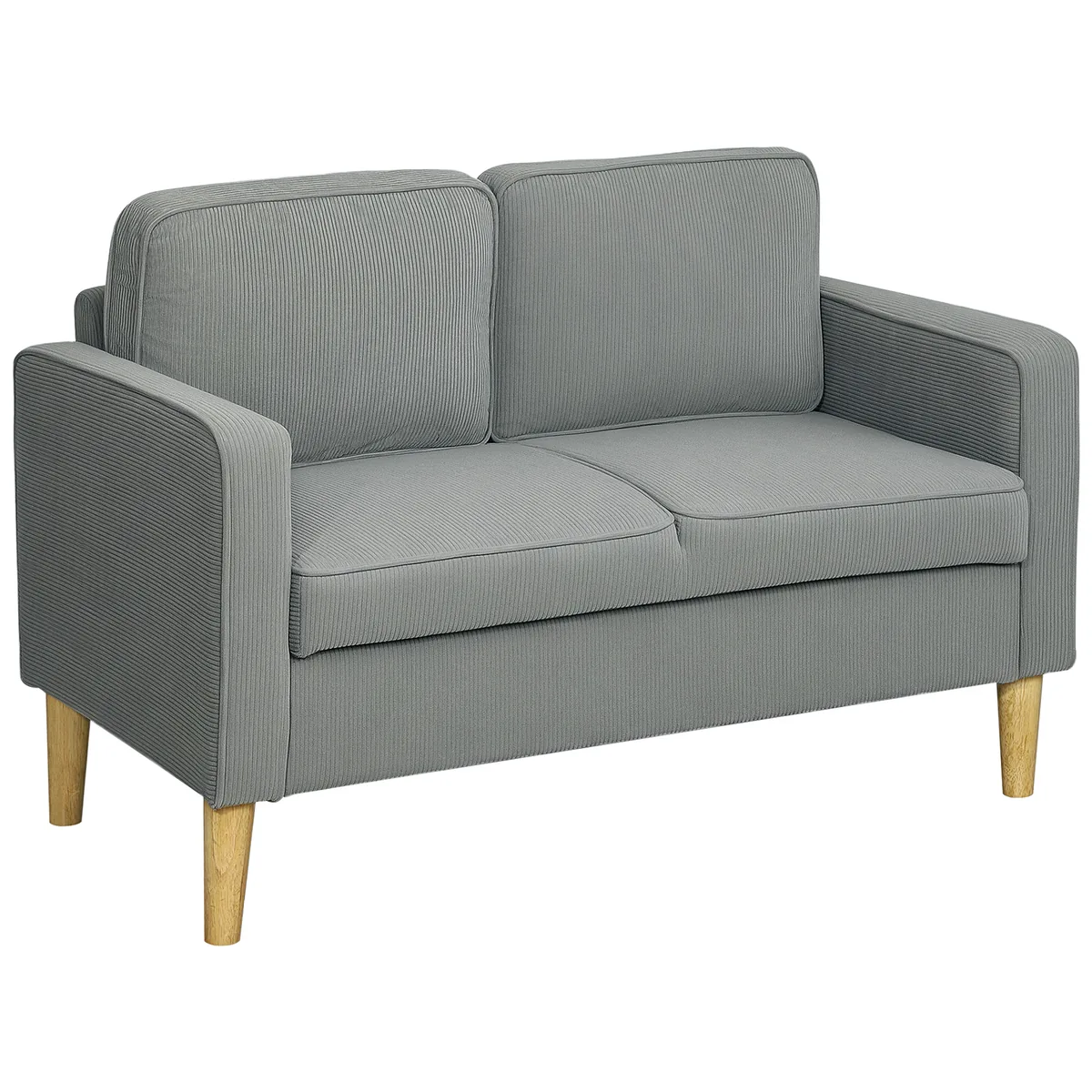 Canapea 2 Locuri HOMCOM cu Spatiu de Depozitare Gri Deschis 117x63x79cm