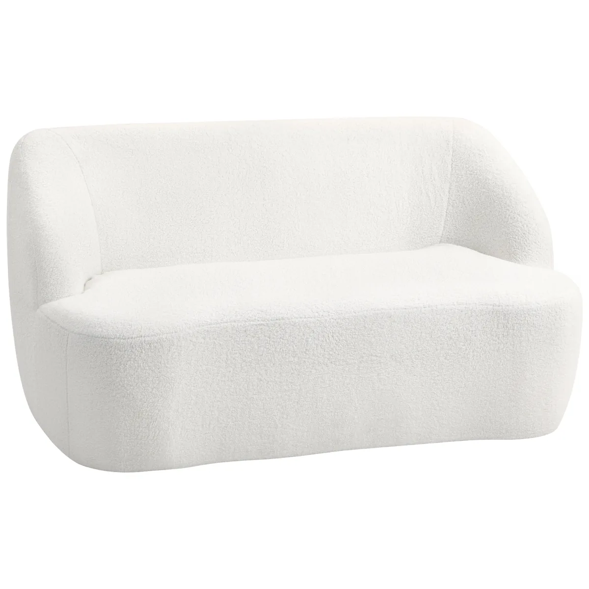 Canapea 2 Locuri HOMCOM Design Curbat Textil Crem