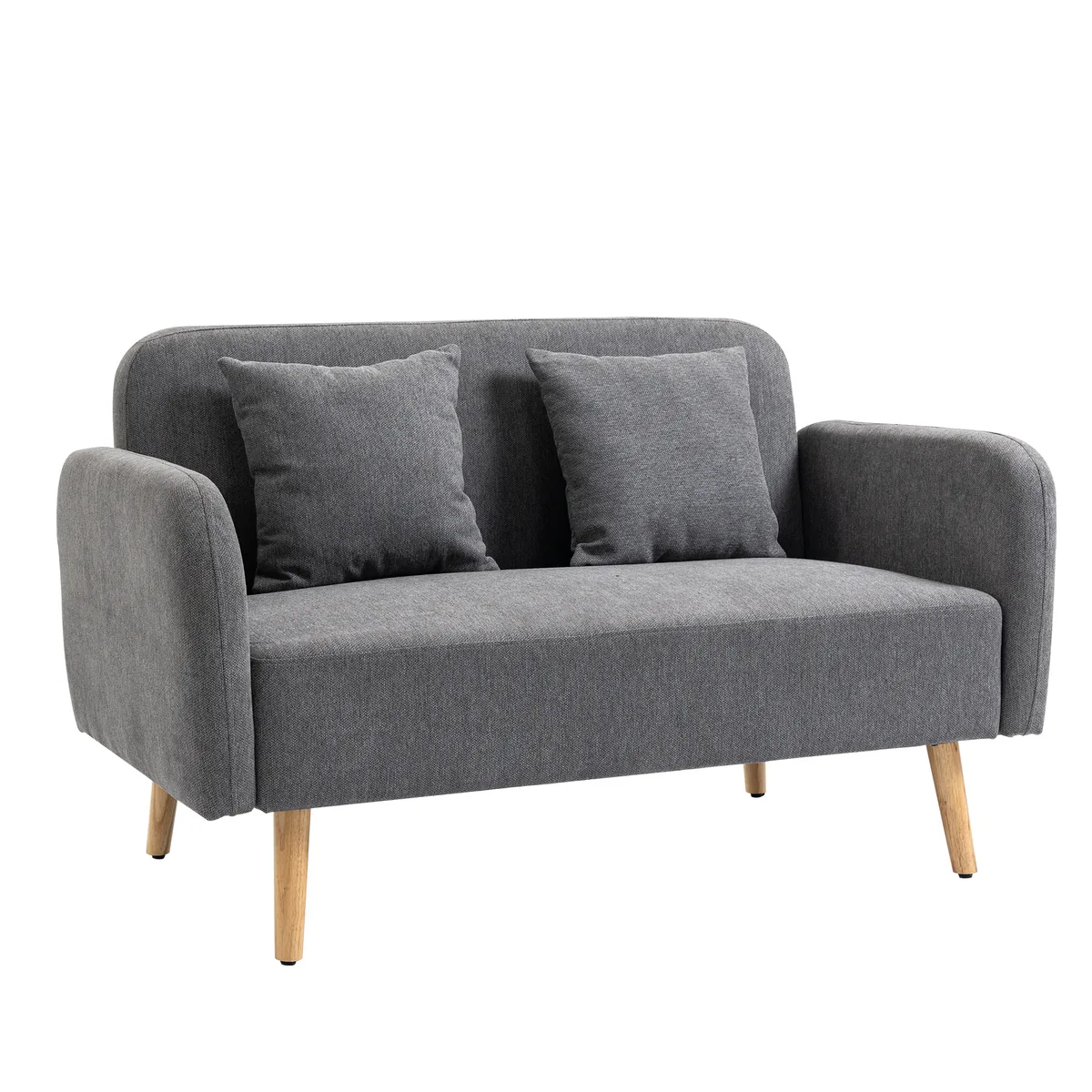 Canapea 2 Locuri Homcom Gri 130x70x80cm