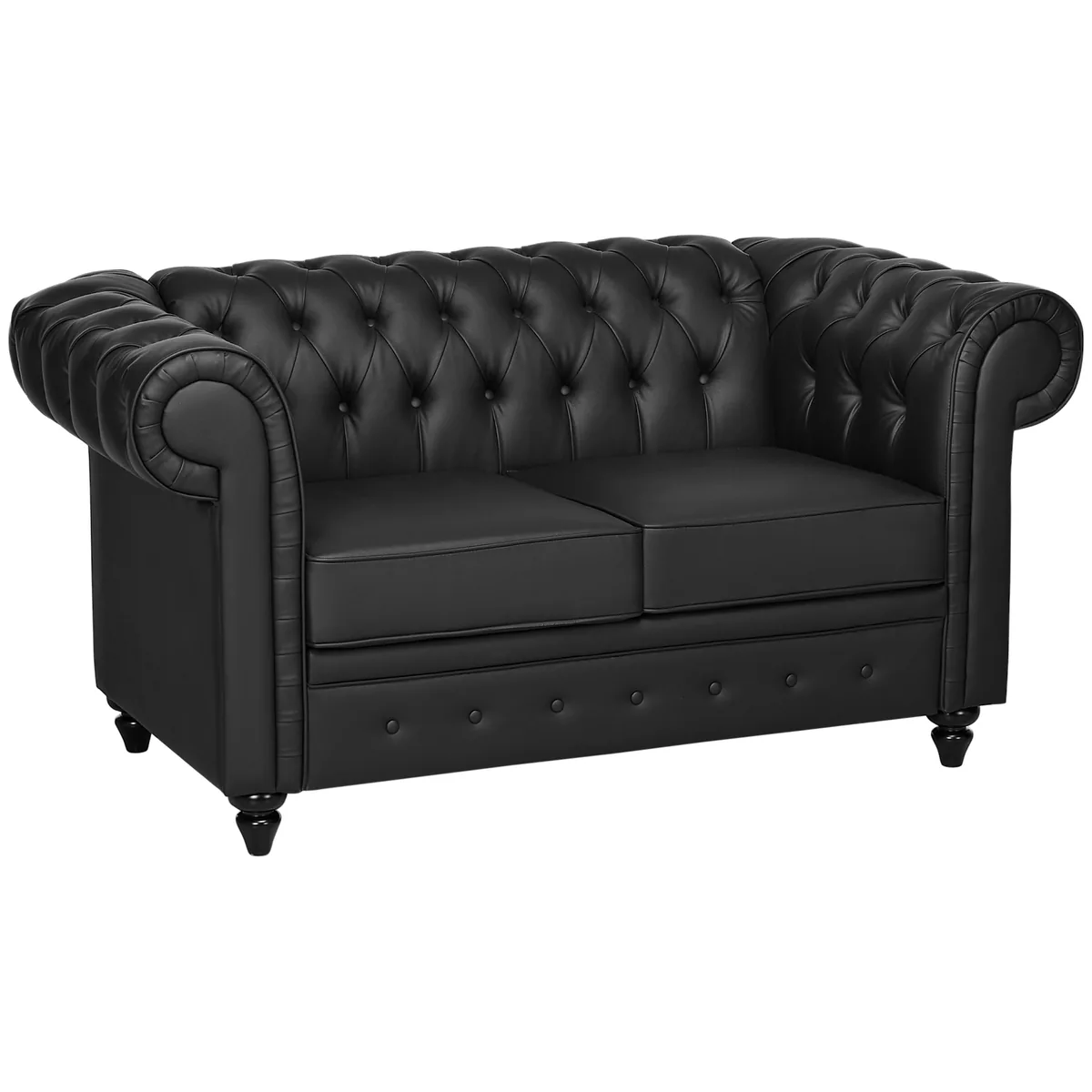 Canapea 2 Locuri HomCom Piele Sintetica 160x84x80 cm