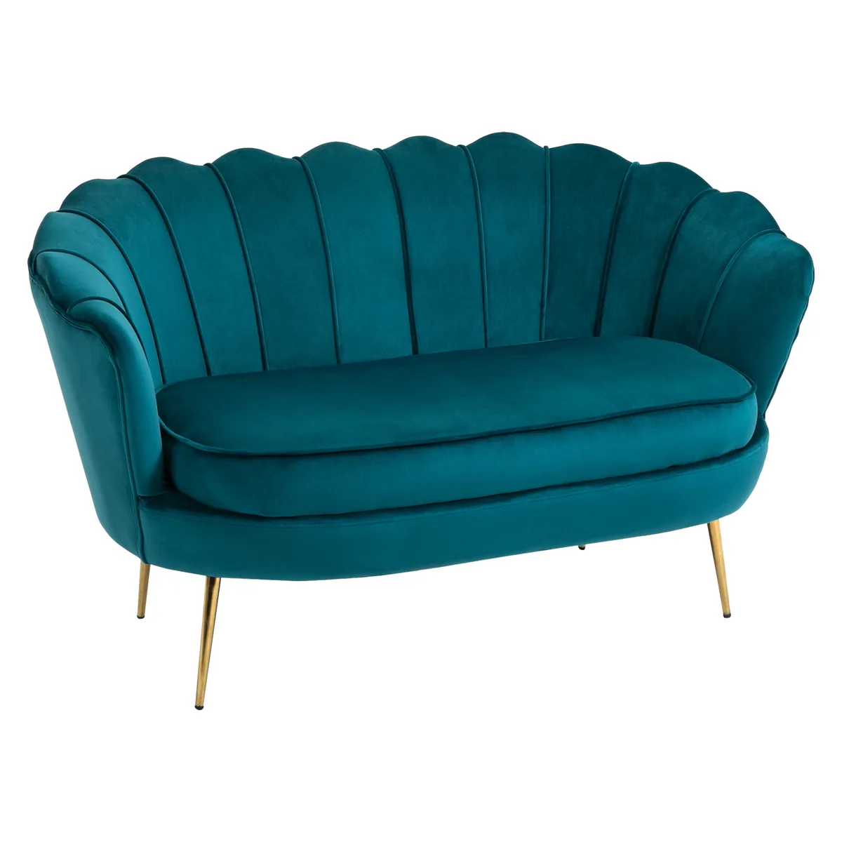 Canapea 2 Locuri Homcom Scoica 130x77x77cm Verde