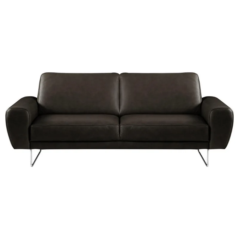 Canapea 2 Locuri Livetastic Piele Naturala Negru Crom