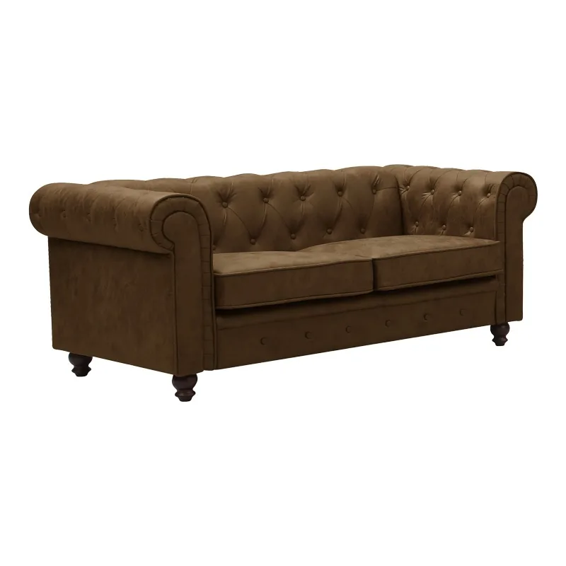 Canapea 2 Locuri Pako World Chesterfield Maro Antichizat 160x67x84cm