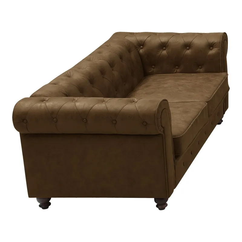 Canapea 2 Locuri Pako World Chesterfield Maro Antichizat 160x67x84cm - imagine 3