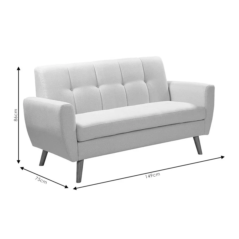 Canapea 2 Locuri Pako World Decency Textil Bej 149x75x86cm - imagine 5