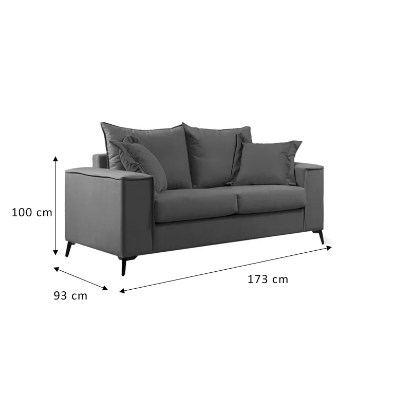 Canapea 2 Locuri Pako World Verona 2 Albastru 173x93x100cm - imagine 4