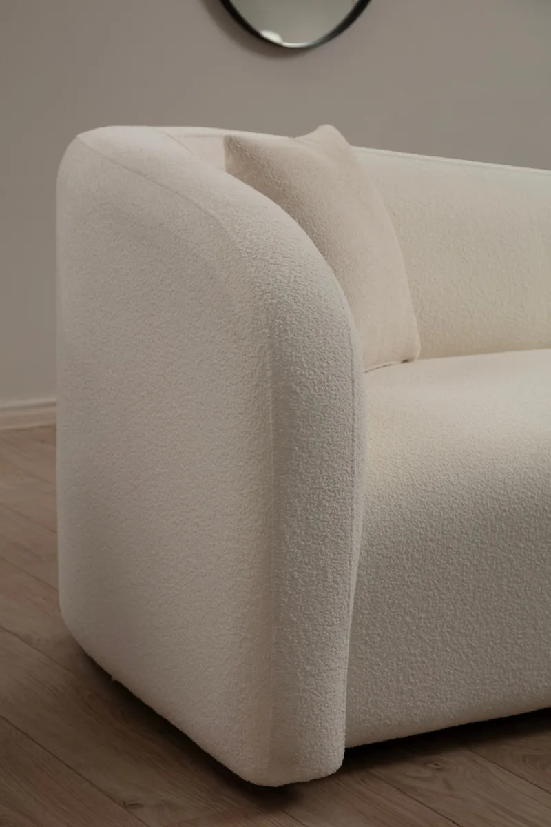 Canapea 2 Locuri Salvador Asos Crem 170x76x75cm - imagine 2