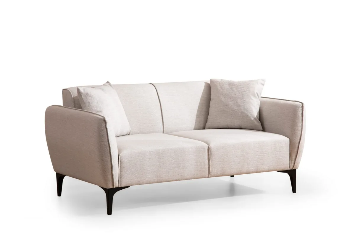 Canapea 2 Locuri Salvador Belissimo Bej 160x67x95cm - imagine 4